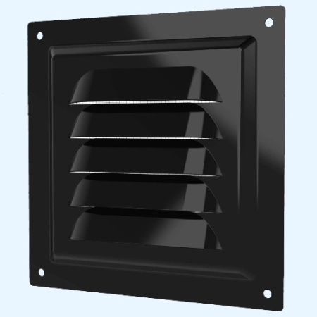 1212МЭ Black (черный) ERA Решетка вентиляционная МЭ сетка 125х125 окраш.сталь